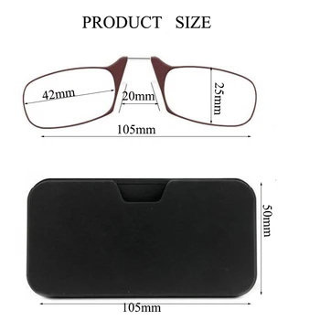 Mini næseklemme Bærbare SOS Læsning Briller med Telefonen Står Briller Sag Mini Wallet Optik Prescbyopic Briller