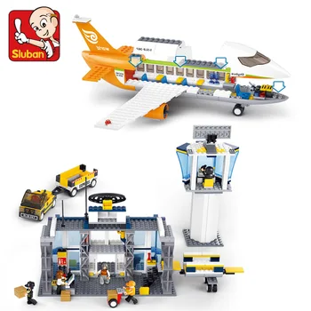 City-Serien Luftfart fragtfly Lufthavn Airbus Fly og kontroltårn DIY byggesten Toy Sæt Tal Kids