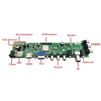 Kit til M190PW01 V0/M190PW01 V1 30pin AV TV USB DVB-C DVB-T-4 CCFL Digital LCD-Panel HDMI VGA-Controller board 1440X900 19