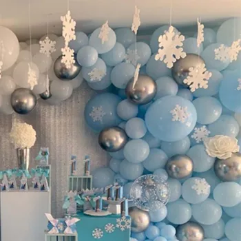 Snowflake Ballon Guirlande-Arch-kit til Vinter Eventyrland, Christmas, Baby Shower Prinsesse Fødselsdag Dekoration