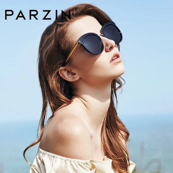PARZIN Solbriller Kvinder Polariseret Belægning Mirror Linse TR90 Lette Stel Luksus Mærke Feminine solbriller