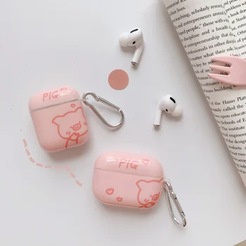 For airpods Pro søde lyserøde gris, lilla kanin mode Blødt etui Til Apple Airpods 1/2 Dække Trådløse Bluetooth Hovedtelefoner sag
