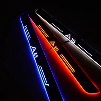 LED Døren Vindueskarm Strømmede Lys For Audi A5 Sportback 2009 - 2020 Akryl Dørtrin Scuff Plate Bil Mærkat Tilbehør