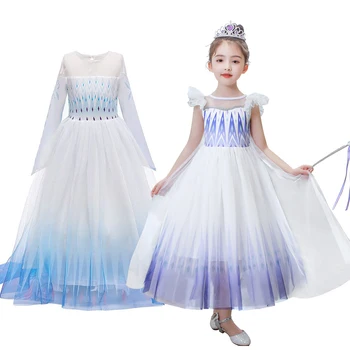Børn Elza Kjole Piger Halloween Fødselsdagsfest Elza Kostume Pige Sne Hvid Prinsesse Kjole Hvid Ana Elza Vestido