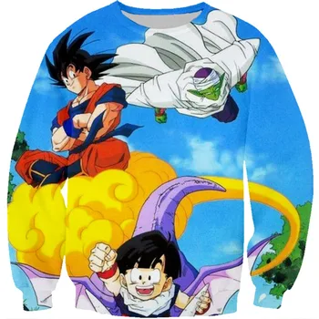 Baby dreng Sweatshirts Super Goku 3D Printet Hættetrøjer Kids langærmet Casual Hætteklædte børn Streetwear Hættetrøjer