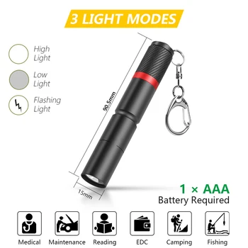 ZHIYU PortableLED Lommelygte XPE Lampe Perler IP67 Vandtæt Pen Lys Bruger Aaa-Batteri Mini LED Lommelygte til Nødhjælp, Camping