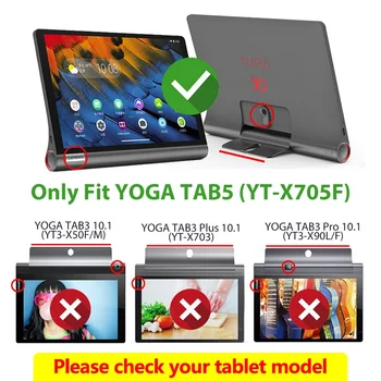 Slank Sag for Lenovo Yoga Smart Tab 10.1 2019, YT-X705F Tablet Funda for Yoga Fane 5 10.1 Magnetisk Dækning af PU Læder Capa