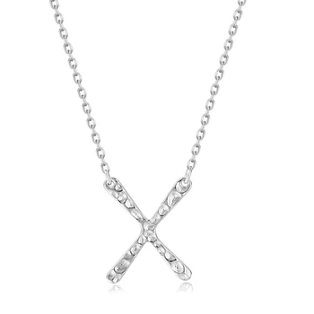 SUPERAINBOW 925 Sterling Sølv Geometriske X-formet Kors Vedhæng Halskæde til Kvinder, Piger Clavicular Kæde Halskæder SR-N64