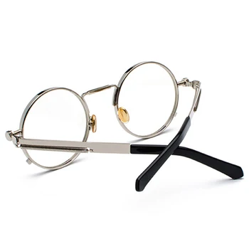 Peekaboo vintage steampunk briller runde mænd guld mode retro runde cirkel metal frame briller ramme for kvinder unisex