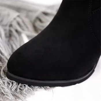 2020 vinter nye damer mode komfortable plus bomuld varme støvler kvinder casual sexy Flok Zip-sort høj hæl støvler mujer c96