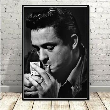 Johnny Cash Musik rockband Stjernede Vintage Plakat og Print Væg Kunst, Lærred Maleri på Væggen Billeder til stuen Home Decor