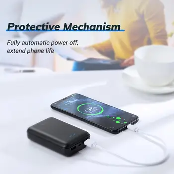 TOPK 10000mAh Mini Power Bank til iPhone Xiaomi Dual USB-Bærbare Mobiltelefon Ekstern Batteri Power