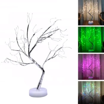 Romantisk 108 LED Touch-Nat Lys Mini juletræ kobbertråd Garland Fe bordlampe til Børn Soveværelset Bar Indretning