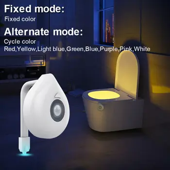 LED Toilet Badeværelse Nat Lys PIR Motion Aktiveret Sæde Sensor farveskift Stilfuldt Design, Fine Ornament Nem At Rengøre