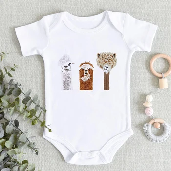 Nye Baby Pige Dreng Æstetiske Harajuku Spædbarn Romper Kawaii Alpaca Sloth Nyfødte Tøj Mode Afslappet Ropa De Debe Søde Tegnefilm