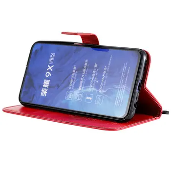 For Huawei Honor 9X Premium-9X Pro 9 X Flip Case 3D Relief Plain Læder til Funda Ære 9X Tilfælde Ære X9 Premium-Wallet Cover
