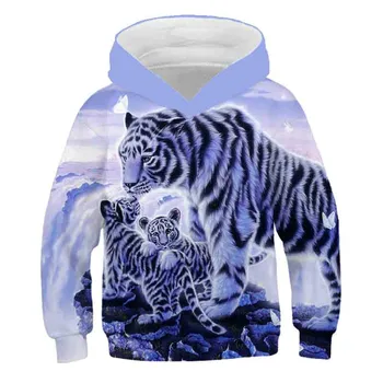 Ferius tiger 3D mænds Sweatshirt mænds og kvinders korte nederdele Dyr Hat tiger Sweatshirt piger' Sweatshirt