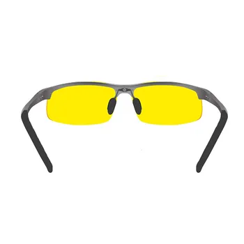 Aften Kørsel Briller -Semi Polariseret Gul Farve Vision Anti Glare Linse UV400 Driver Ubrydelig Metal Ramme Solbriller N001