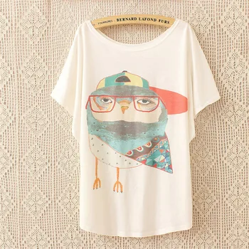 Hot Salg Sommer Plus Size Bat Print T-shirt til Kvinder Dejlig Tegnefilm Harajuku T-shirts af God Kvalitet Casual t-Shirts Toppe