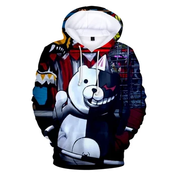 Hip Hop Populære 3D Monokuma sweatshirts og Hættetrøjer 3D Komfortable Temmelig Hætteklædte Efteråret Kvinder/mænd med Lange Ærmer Fritid Hættetrøje Coats