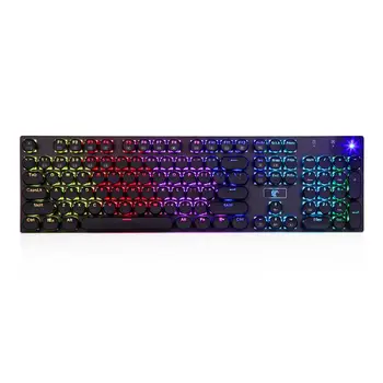 Z-88 Retro Tastatur Mekanisk Skifte Skrivemaskine Runde 104 Nøgler RGB LED bagbelyst Tastatur med DIY Blue Switches