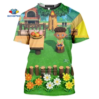SONSPEE Anime Spil Animal Crossing Nye Horisonter kortærmet T-shirt til Sommeren Afslappet Harajuku T-shirt 3D Printet Tee Toppe Streetwear