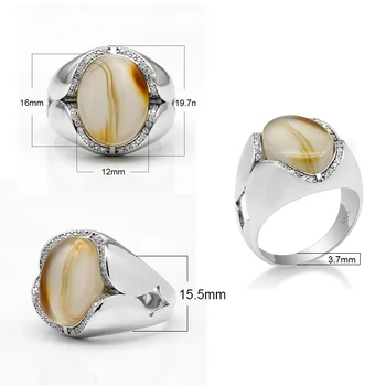 Tyrkisk Håndlavede Smykker 925 Sterling Sølv Mænd Ring med Store Naturlige Onyx Sten Ring Thai Sølv Ring for Mandlige Kvinder Gave