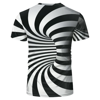 Sommeren Nye Europæiske Og Amerikanske Mode 3d-T-Shirt Lille Gitter-Pladsen Vortex Blændet Trykt Mænd, Kvinder, Store T-Shirt
