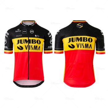 Team Jumbo Belgien Champion replica trøje sæt 2020 sommeren Korte Ærmer mænd cykling tøj Roupa de ciclismo Hurtig Tør Passer til