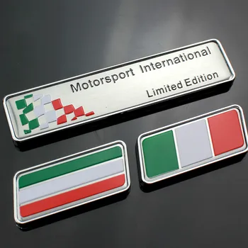 1 STK 3D Italien Motorsport International Limited Edition bil logo det italienske flag fender bil klistermærker udsmykning Bil Styling
