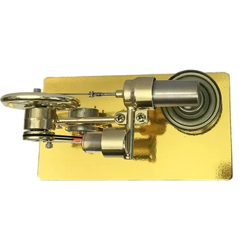 En Enkelt Cylinder Stirling Motor Model Fysik Videnskabeligt Eksperiment, Pædagogisk Legetøj Lille Produktion Kit Gave - Golden