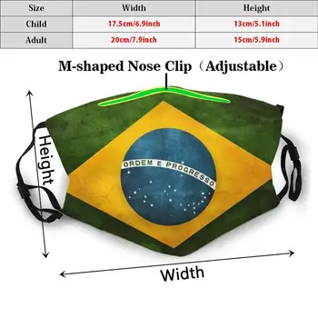Brasilien Flag Print Vaskbart Filter Euro Fodbold Ligaer Maske Brasilien Flag Football Worldhip Fodbold Cup Sport Awesome