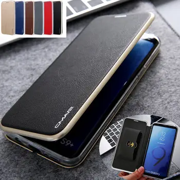 For Samsung S8 S9+ S10 S10+ Note9 S10e 5G Note 10+ S20 Ultra Læder Tegnebog-Kort Slot Slim Case Magnetisk Flip Cover Støtteben
