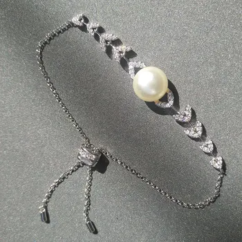Cheny s925 sterling sølv nyt blad perle kæreste teleskopisk armbånd kvinder mode lys luksus temperament hånd smykker