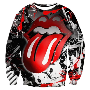 3d Print Rolling Stones Hættetrøje Jakke Sort Sweatshirt/Trøjer/Bukser Harajuku Shorts Sjove Streetwear og Hiphop-Hoody Ud Frakke