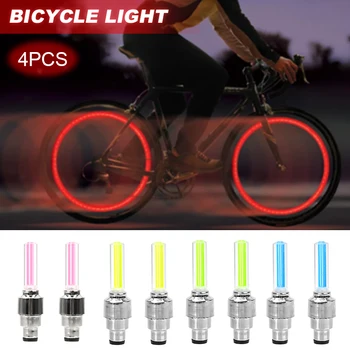 4STK LED Bil Cykel Hjulet Cykel Lys Vandtæt Enkelt Induktion Vibration Funktion Dæk Ventil Hætte Flash Talte Neon Lampe