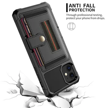 Magnetisk Card Wallet Taske til iPhone 12 Mini Cover Anti-banke TPU+læder etuier til iPhone-12 Pro Max antal 11 2021 Mode