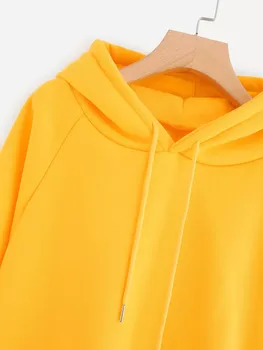 Gule Trøjer Dame Sweatshirts Harajuku Hoodie Sweatshirt Hooded Pullover Toppe Bluse Med Lomme Mode Tøj