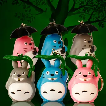 10 stk/masse Kreative Animationsfilm Hayao Miyazaki Totoro tegnefilm paraply blad nøglering vedhæng toy led af audible-gaver