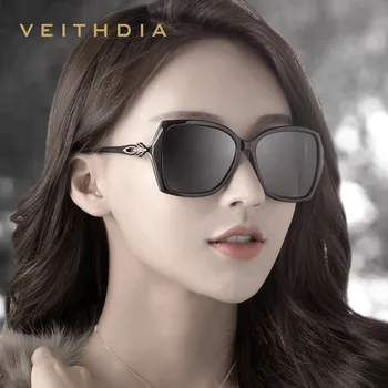 VEITHDIA Dame Retro solbriller Polariseret Luksus Damer Brand Designer Solbriller, Briller For Kvinder, Kvindelige V3039