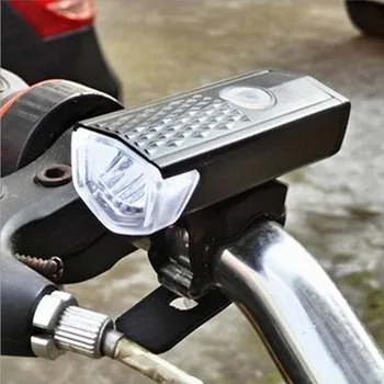 1 STK Cykel USB-Lygten Vandtæt LED Genopladelige Bycicle Lys Foran Lampen Forlygte