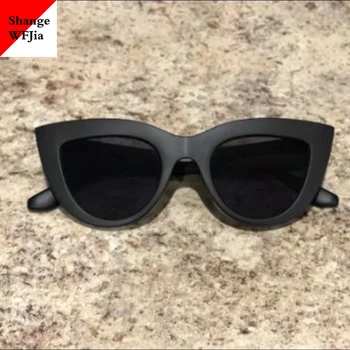 2020 Retro Tyk Ramme Cat Eye Solbriller Mat sort Mærke Designer Cateye solbriller Til Kvinder oculos de sol