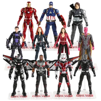 Avengers Iron Man, Captain America, Ant-Man, Hulk, Spiderman Black Widow Panther Scarlet Witch Vision Thanos Action Figur Toy