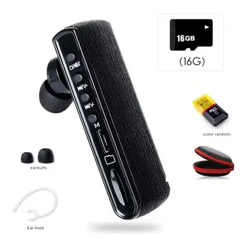 Sort GS-R12 Bluetooth 4.2 + EDR Headset In-Ear Mikrofon Digital Optager MP3-Afspiller Indbygget 110mAh Lithium Batteri
