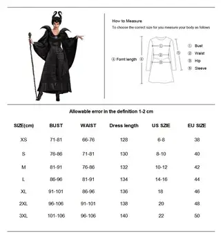Halloween Party Voksne Kvinder Fantasia Sexet Maleficent Kostume Sovende Skønhed Onde Heks Cosplay Fancy Kjole