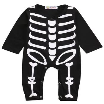 NY 2020-Vinter Halloween Børn Romper Tøj Nyfødte Dreng Pige Halloween Rompers Bomuld Skelet Kostume Tøj Tøj