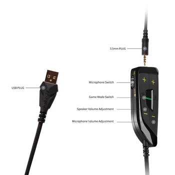 Gaming Headset Hovedtelefon Hovedtelefoner 3,5 MM med USB-Mic Mikrofon, PC, Telefon, Computer, PS4, Xbox gamer Originale Mærke Somic G805