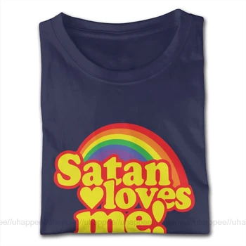 Sport Satan Elsker Mig T-Shirts Herre Custom Kortærmet Gul Crew Neck Tee