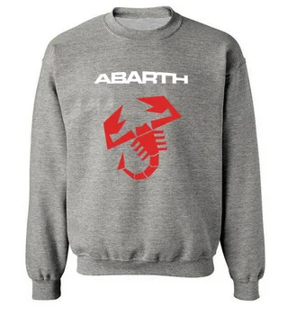 Ny Mode Bomuld Mænd Hættetrøjer Abarth Bil Logo Print Fleece O-Neck pullover, Sweatshirts HipHop Harajuku Streetwear Mænd Tøj