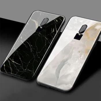 Luksus Balck Marmor Hvid jade mønster Luksus Plus 1+6T Blød Silikone Hærdet Telefon Tilfældet For OnePlus 6 6T 7 7Pro 7T Pro